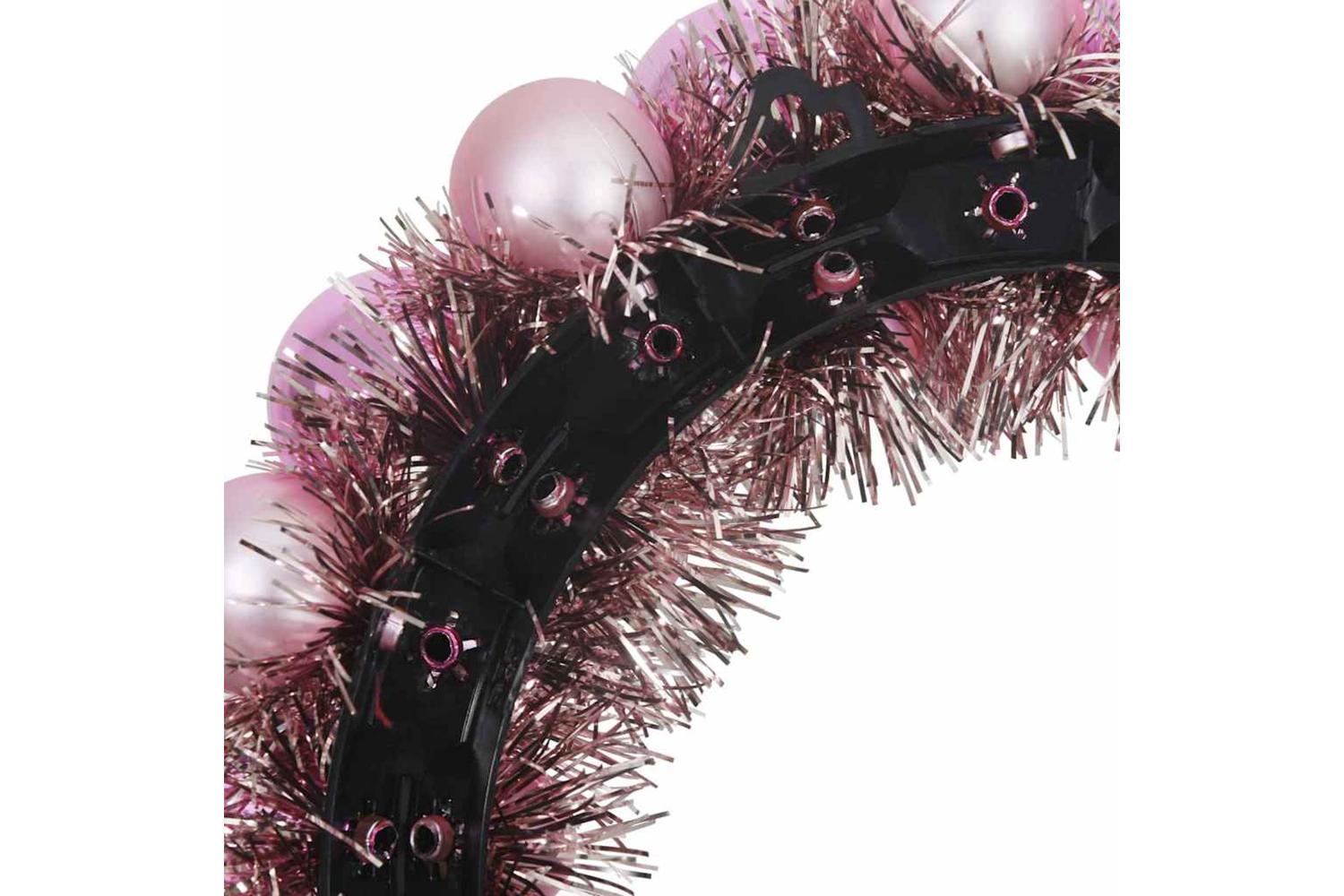 Vidaxl Christmas Ball Wreathes 2 Pcs Pink 33 X 33 X 7 Cm Polystyrene-7