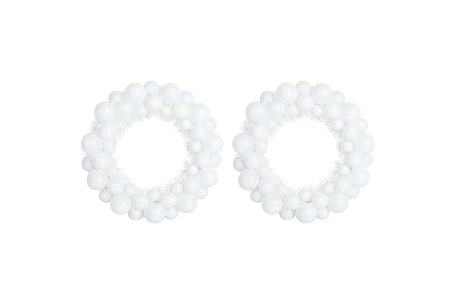 Vidaxl Christmas Ball Wreathes 2 Pcs White 33 X 33 X 7 Cm Polystyrene-2