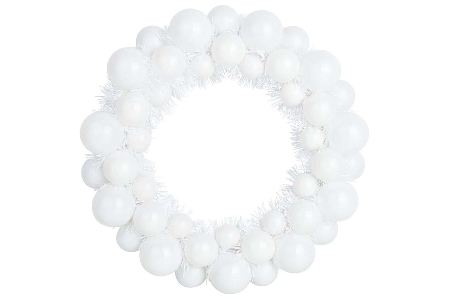 Vidaxl Christmas Ball Wreathes 2 Pcs White 33 X 33 X 7 Cm Polystyrene-4