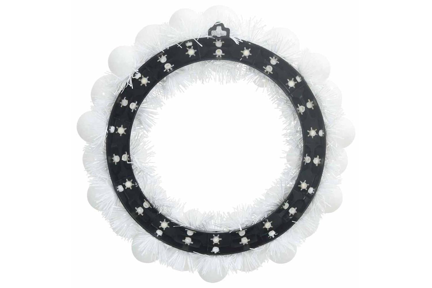 Vidaxl Christmas Ball Wreathes 2 Pcs White 33 X 33 X 7 Cm Polystyrene-5