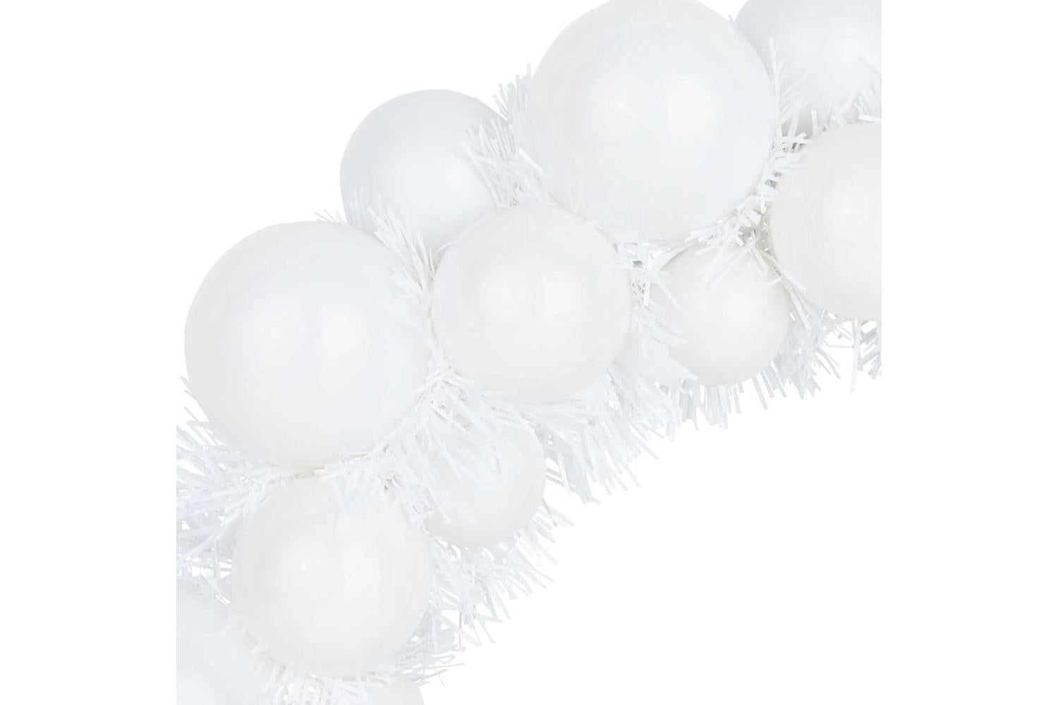 Vidaxl Christmas Ball Wreathes 2 Pcs White 33 X 33 X 7 Cm Polystyrene-6