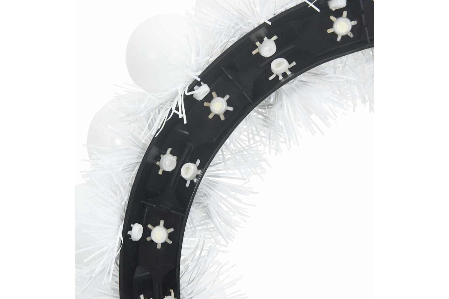 Vidaxl Christmas Ball Wreathes 2 Pcs White 33 X 33 X 7 Cm Polystyrene-7