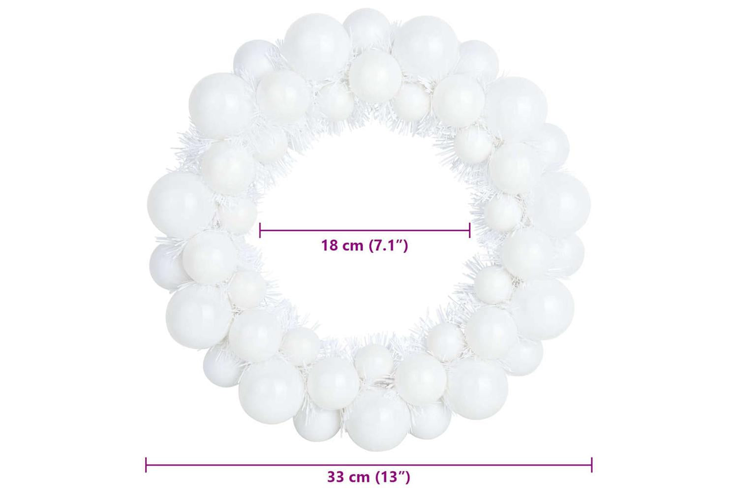 Vidaxl Christmas Ball Wreathes 2 Pcs White 33 X 33 X 7 Cm Polystyrene-8