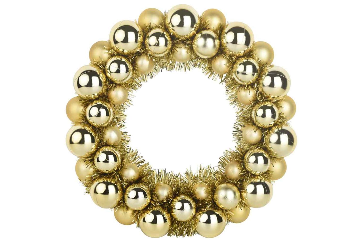 Vidaxl Christmas Ball Wreathes 2 Pcs Gold 33 X 33 X 7 Cm Polystyrene-4