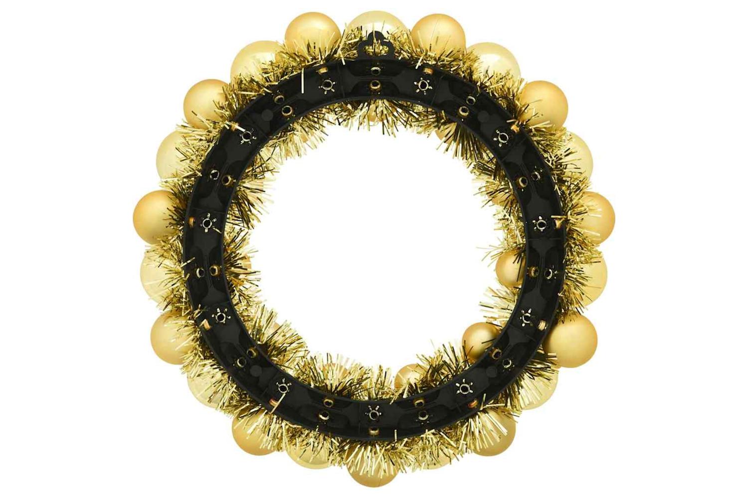 Vidaxl Christmas Ball Wreathes 2 Pcs Gold 33 X 33 X 7 Cm Polystyrene-5
