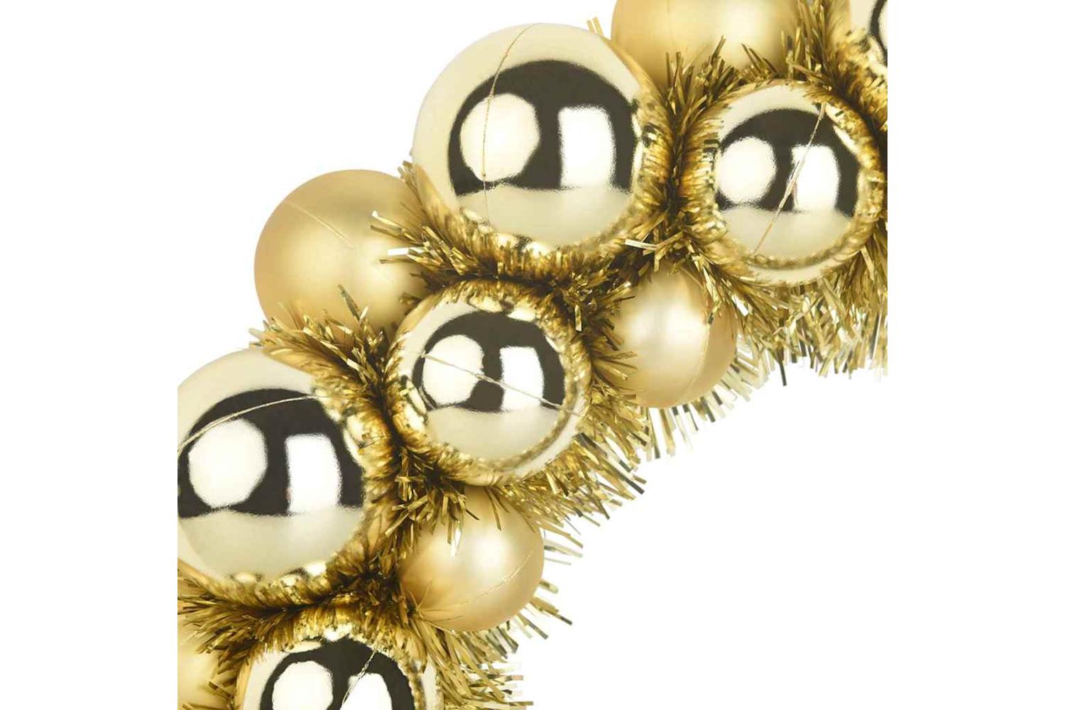 Vidaxl Christmas Ball Wreathes 2 Pcs Gold 33 X 33 X 7 Cm Polystyrene-6