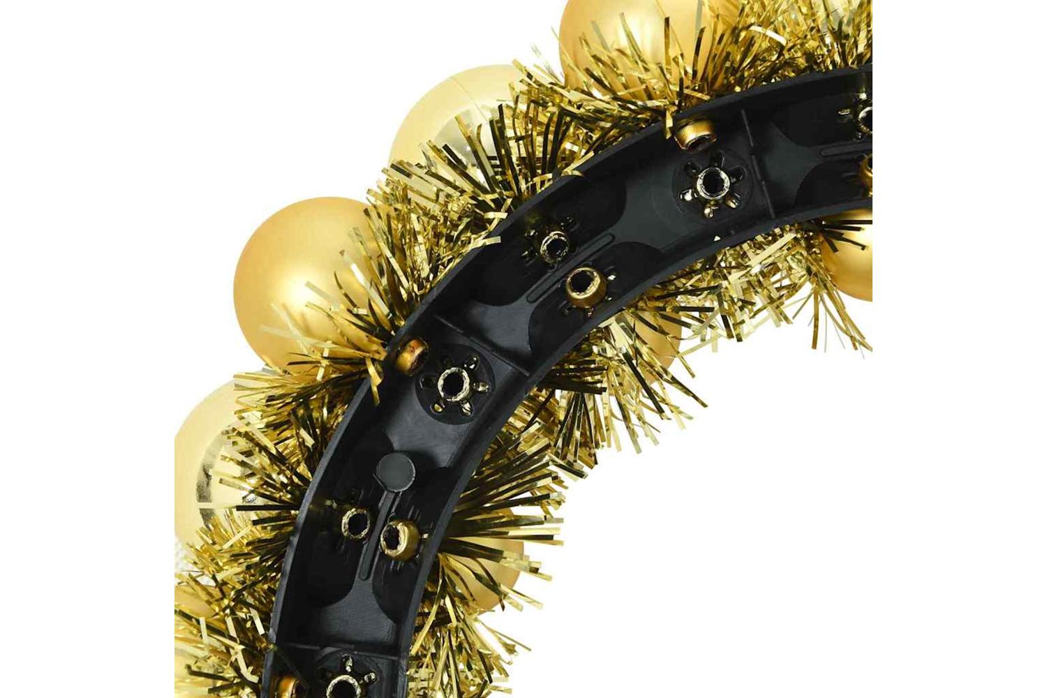 Vidaxl Christmas Ball Wreathes 2 Pcs Gold 33 X 33 X 7 Cm Polystyrene-7