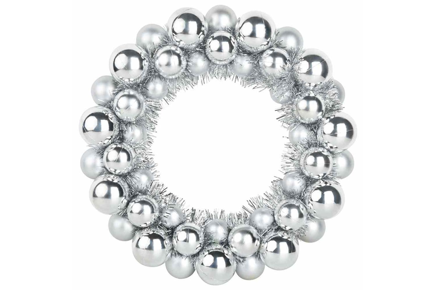 Vidaxl Christmas Ball Wreathes 2 Pcs Silver 33 X 33 X 7 Cm Polystyrene-4