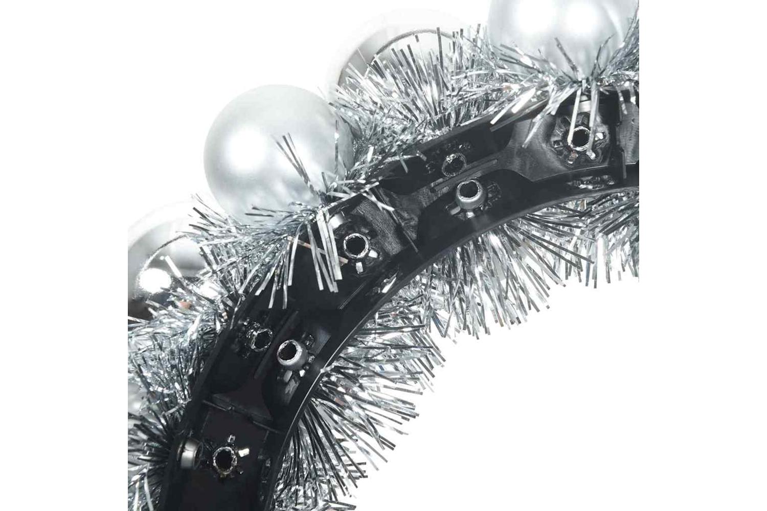 Vidaxl Christmas Ball Wreathes 2 Pcs Silver 33 X 33 X 7 Cm Polystyrene-7