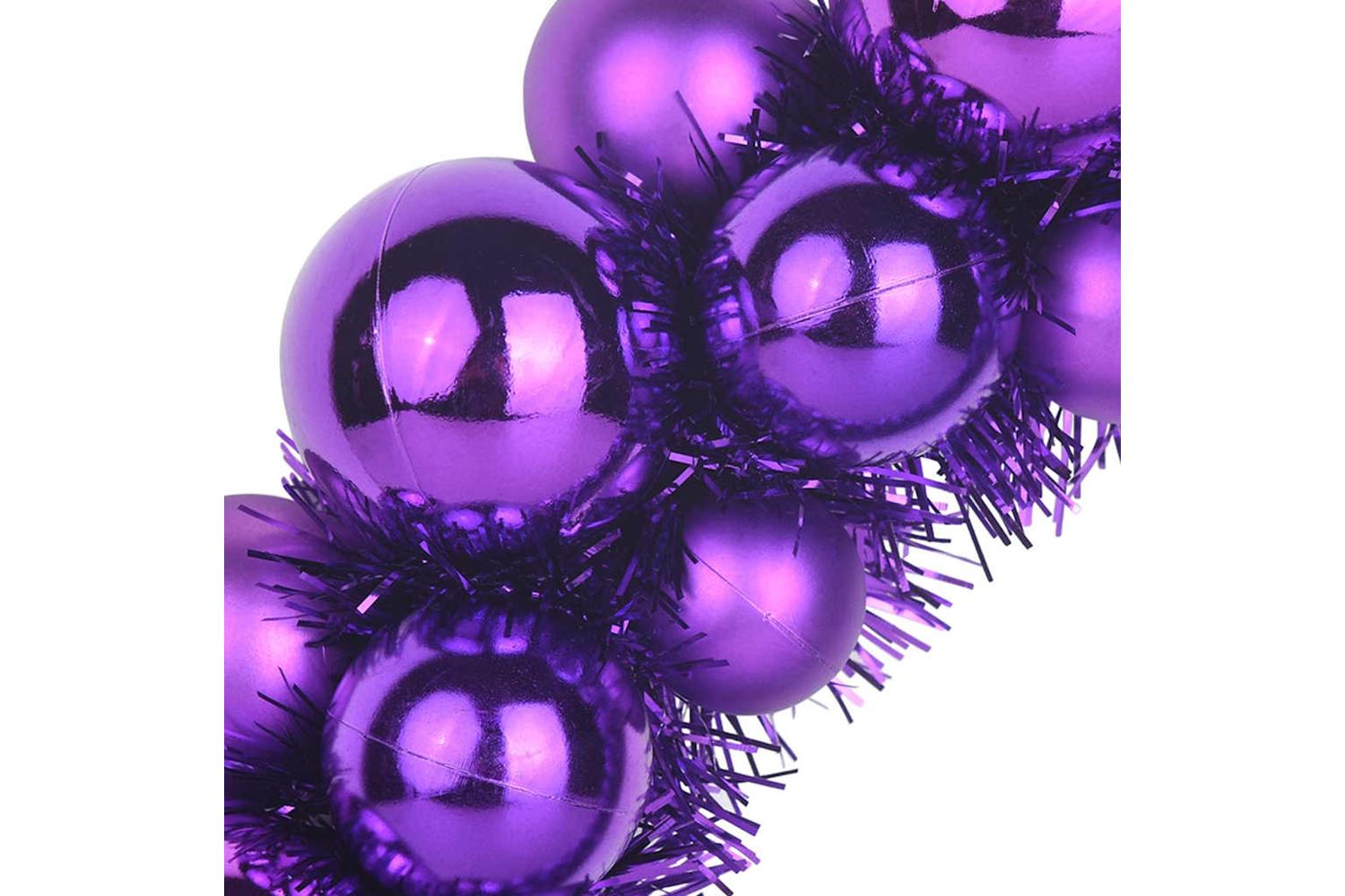 Vidaxl Christmas Ball Wreathes 2 Pcs Lilac 33 X 33 X 7 Cm Polystyrene-6