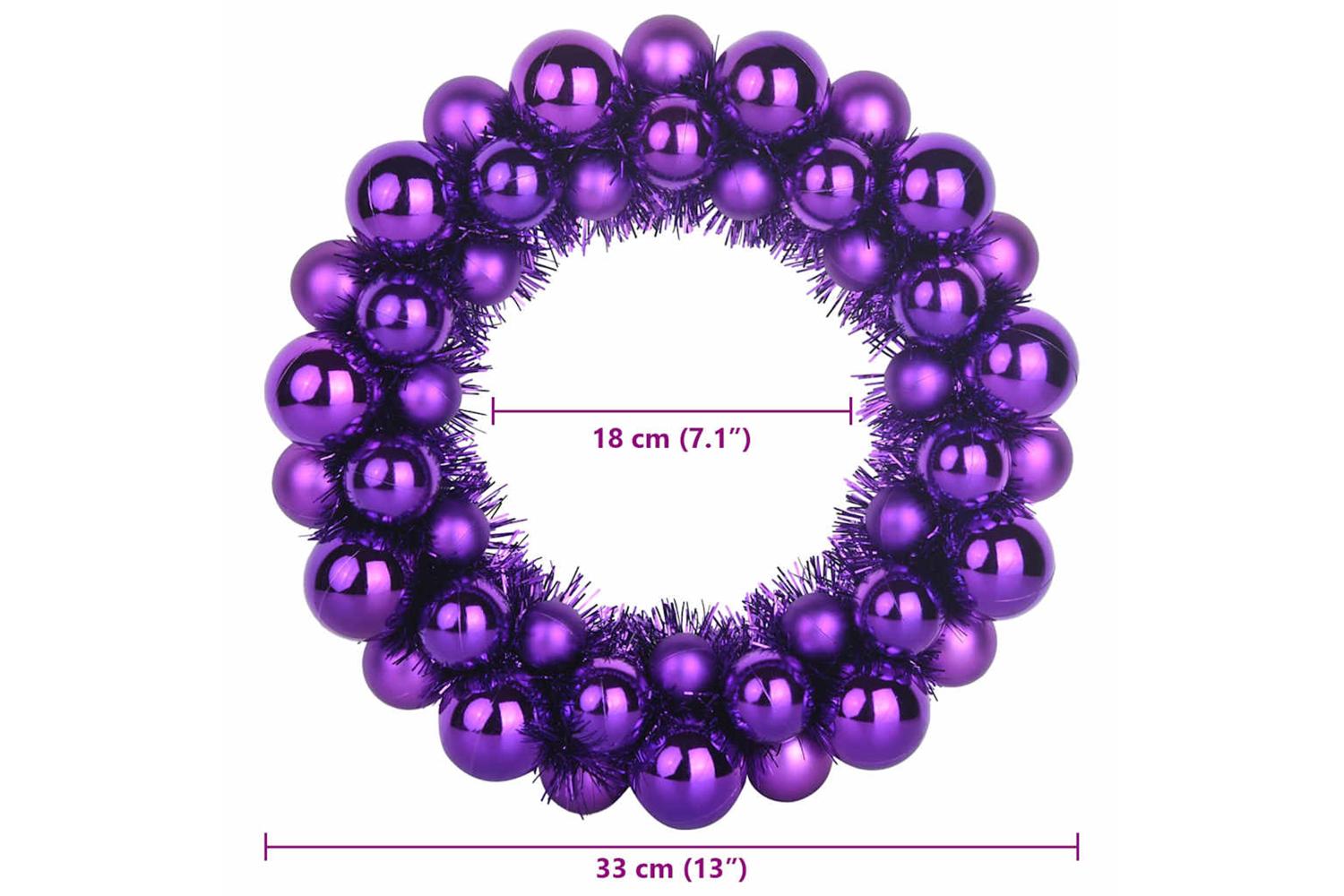Vidaxl Christmas Ball Wreathes 2 Pcs Lilac 33 X 33 X 7 Cm Polystyrene-8