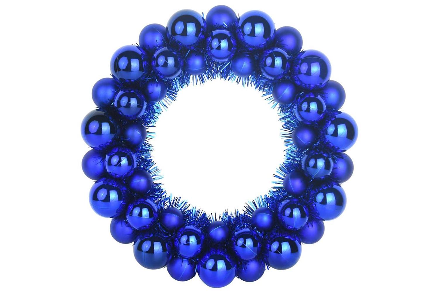 Vidaxl Christmas Ball Wreathes 2 Pcs Blue 33 X 33 X 7 Cm Polystyrene-4
