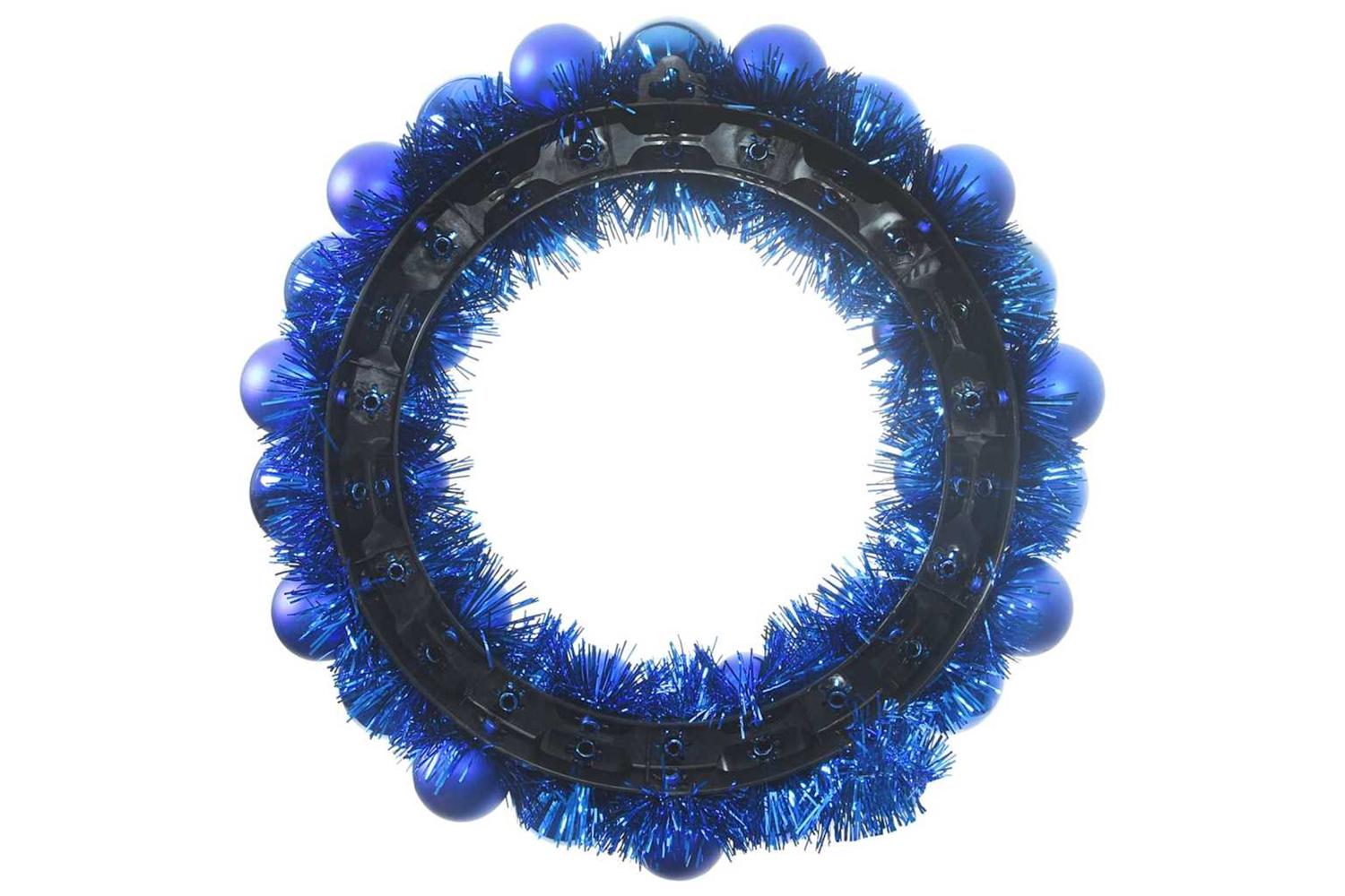 Vidaxl Christmas Ball Wreathes 2 Pcs Blue 33 X 33 X 7 Cm Polystyrene-5