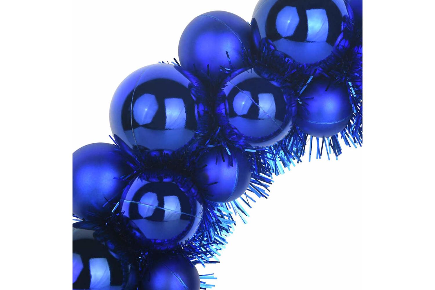 Vidaxl Christmas Ball Wreathes 2 Pcs Blue 33 X 33 X 7 Cm Polystyrene-6