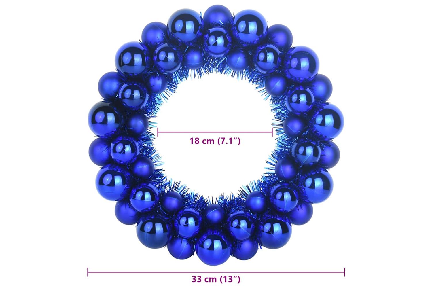Vidaxl Christmas Ball Wreathes 2 Pcs Blue 33 X 33 X 7 Cm Polystyrene-8
