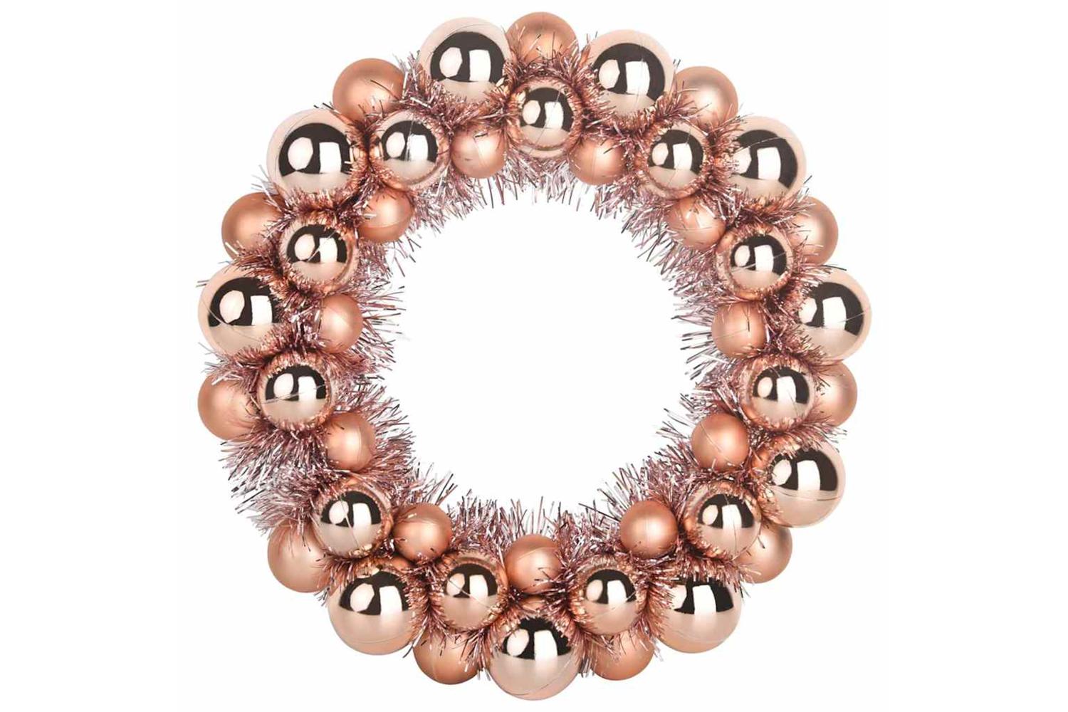 Vidaxl Christmas Ball Wreathes 2 Pcs Rose Gold 33 X 33 X 7 Cm-4