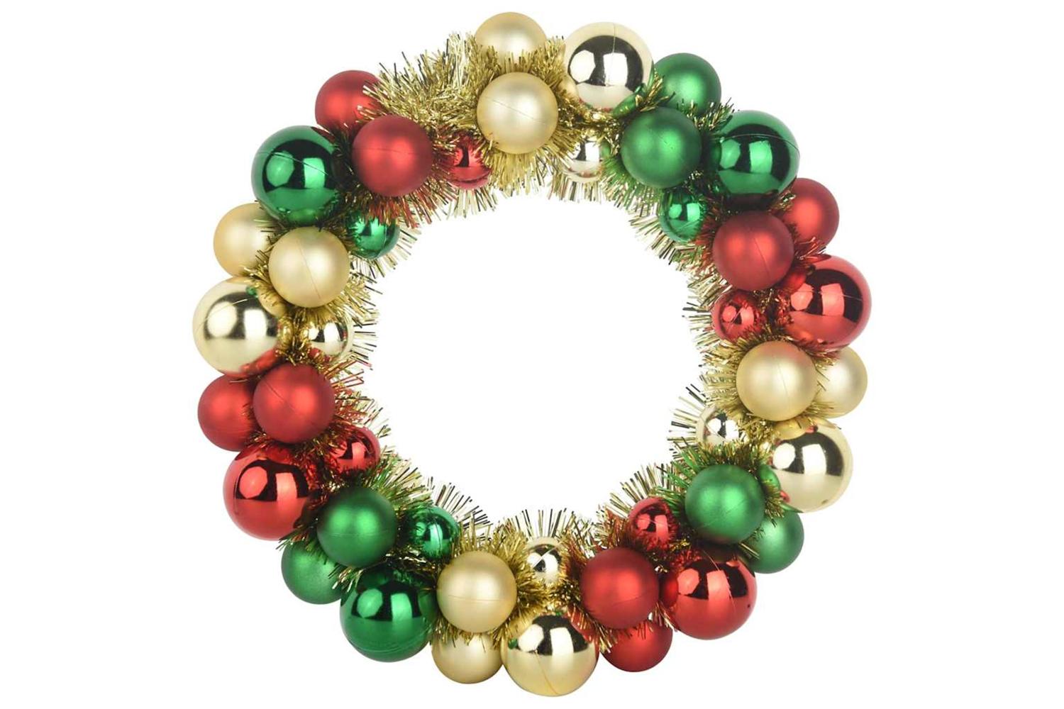 Vidaxl Christmas Ball Wreathes 2 Pcs Multicolour 33 X 33 X 7 Cm-4