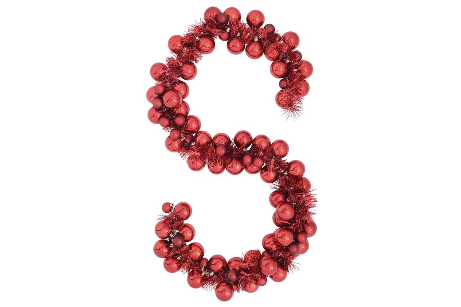 Vidaxl Christmas Ball Garland Red 186 Cm Polystyrene-2