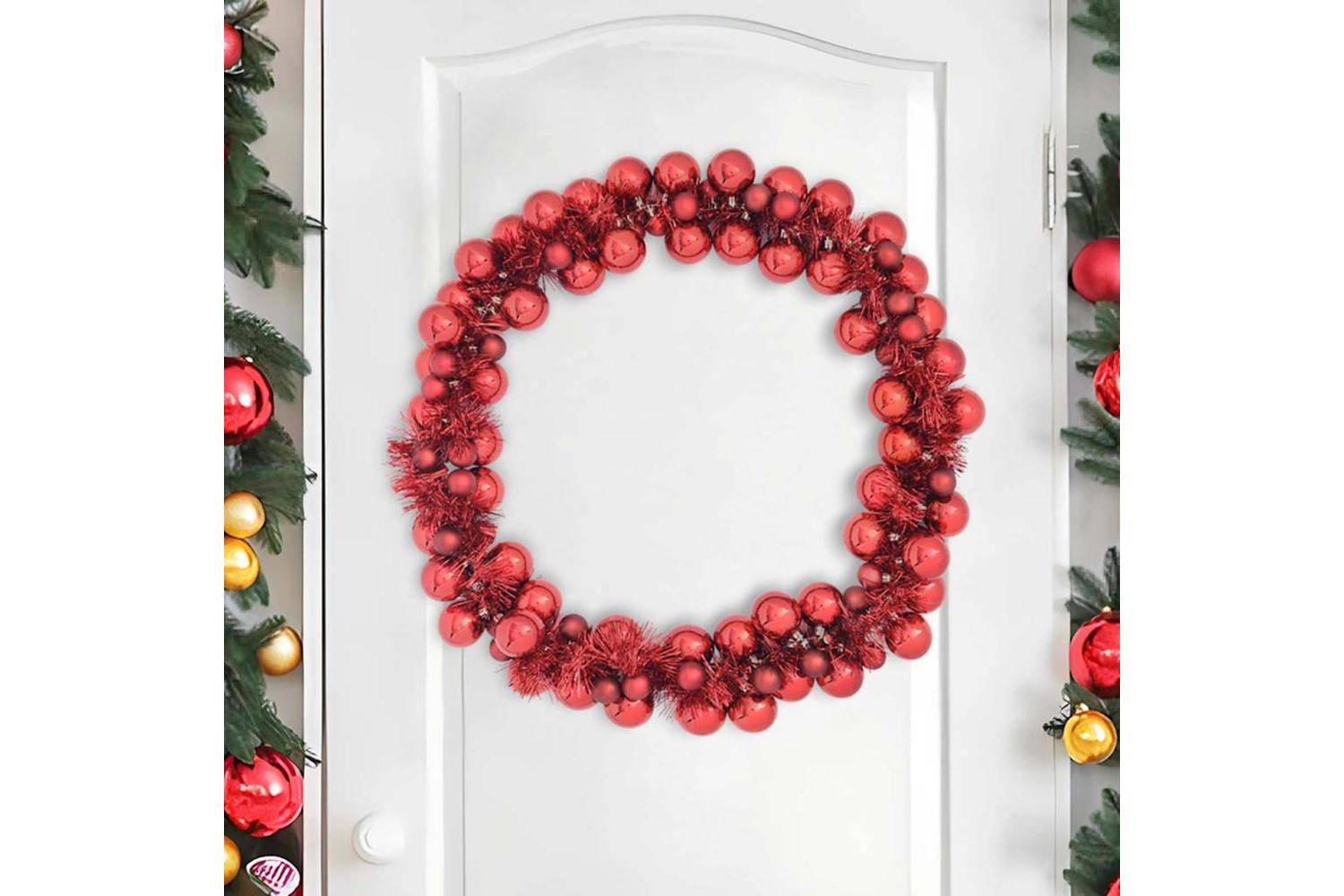Vidaxl Christmas Ball Garland Red 186 Cm Polystyrene-3