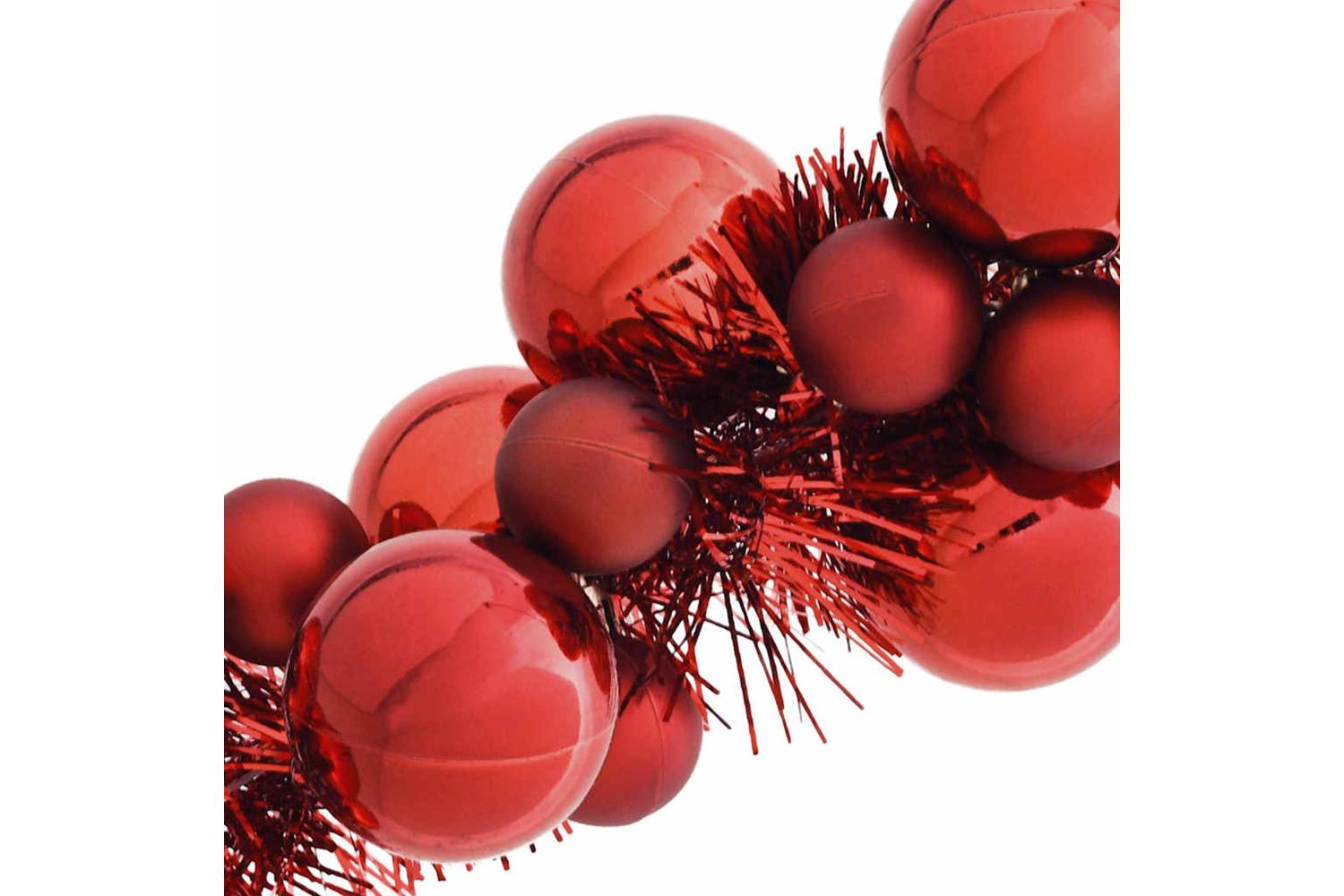 Vidaxl Christmas Ball Garland Red 186 Cm Polystyrene-6