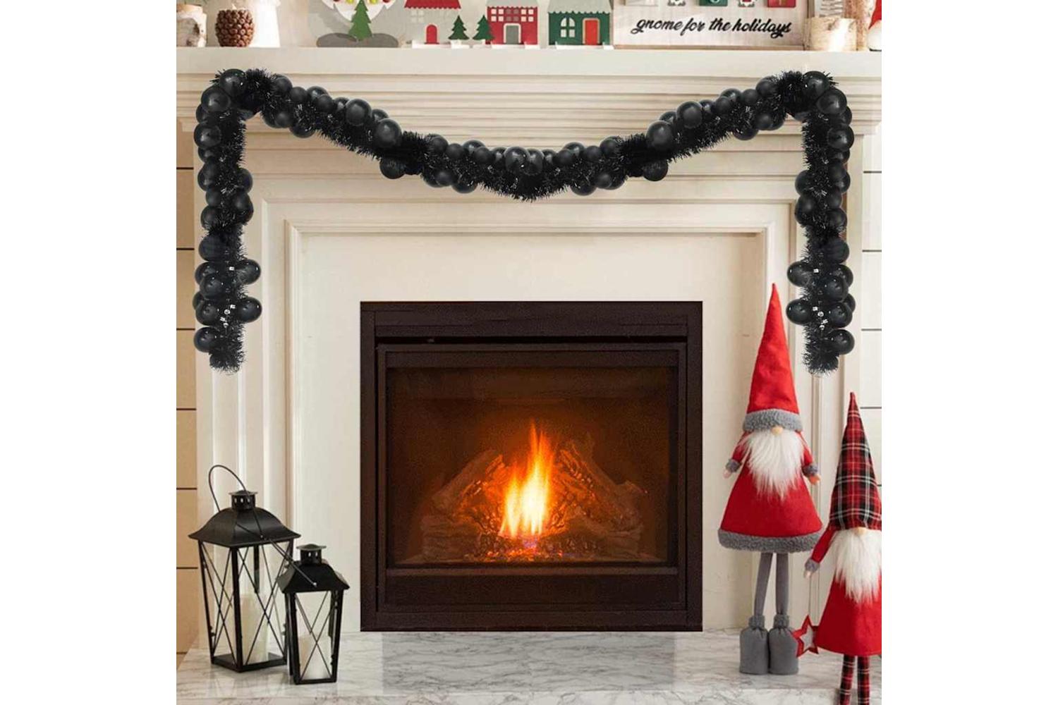 Vidaxl Christmas Ball Garland Black 186 Cm Polystyrene-3