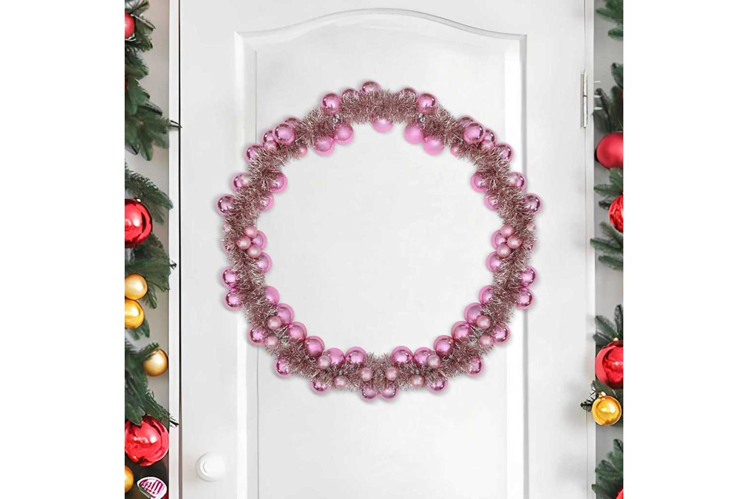 Vidaxl Christmas Ball Garland Pink 186 Cm Polystyrene-3