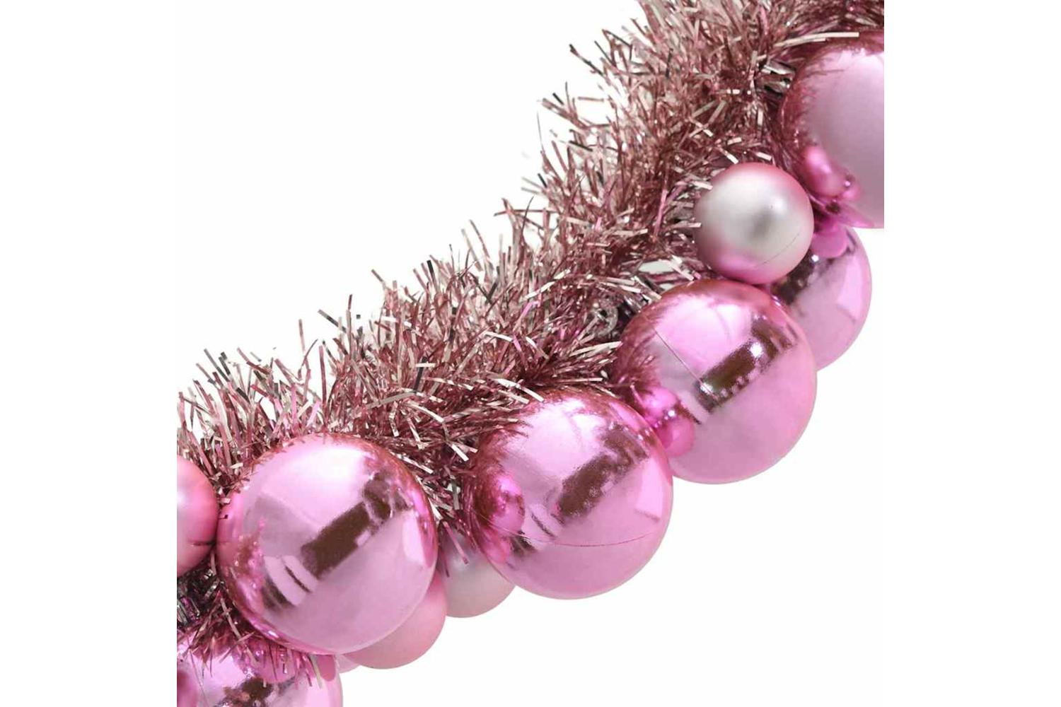 Vidaxl Christmas Ball Garland Pink 186 Cm Polystyrene-6