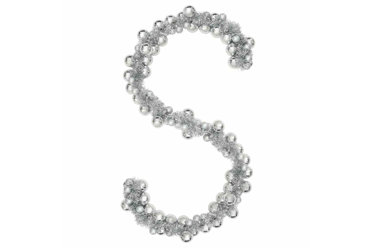Vidaxl Christmas Ball Garland Silver 186 Cm Polystyrene-2