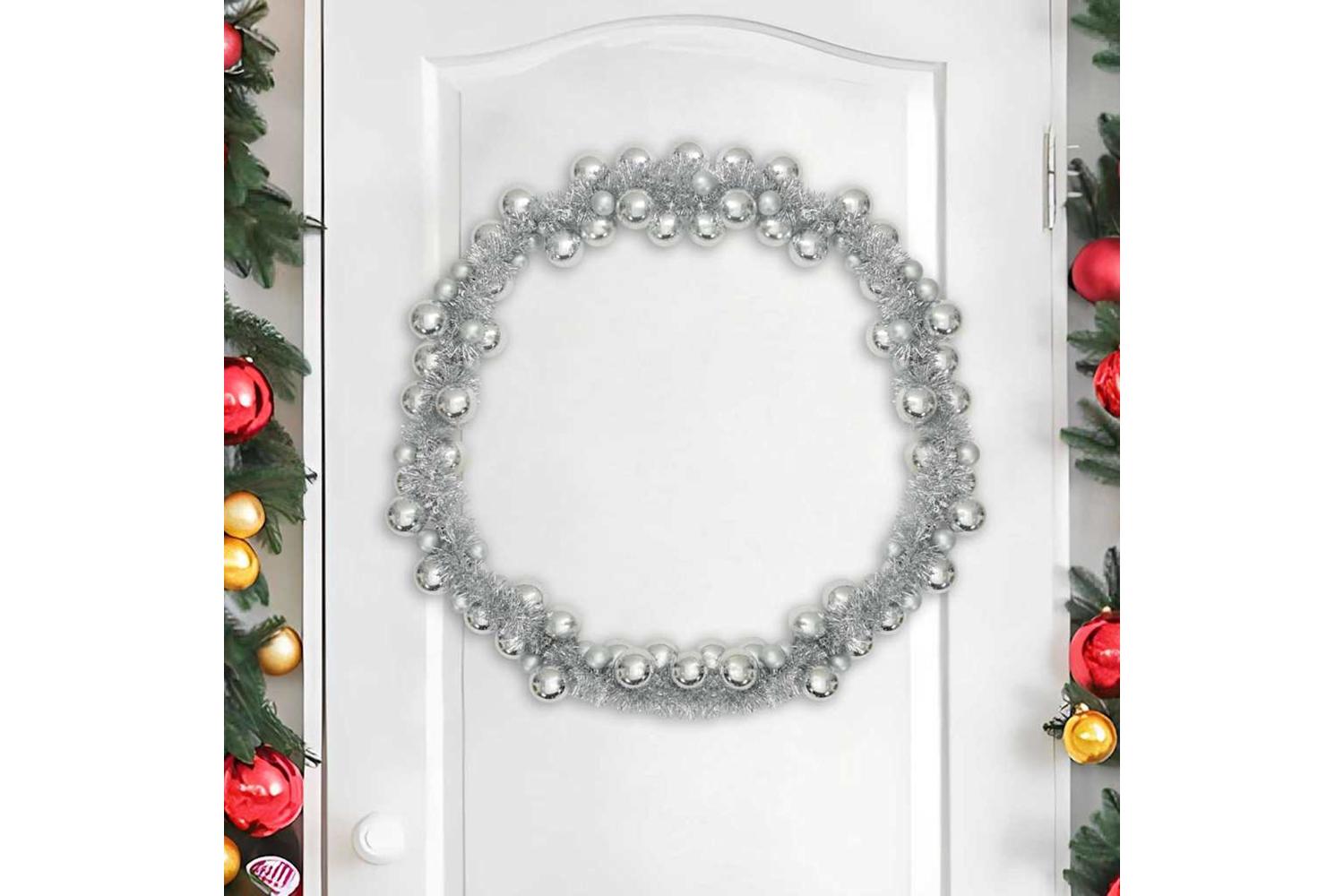 Vidaxl Christmas Ball Garland Silver 186 Cm Polystyrene-3