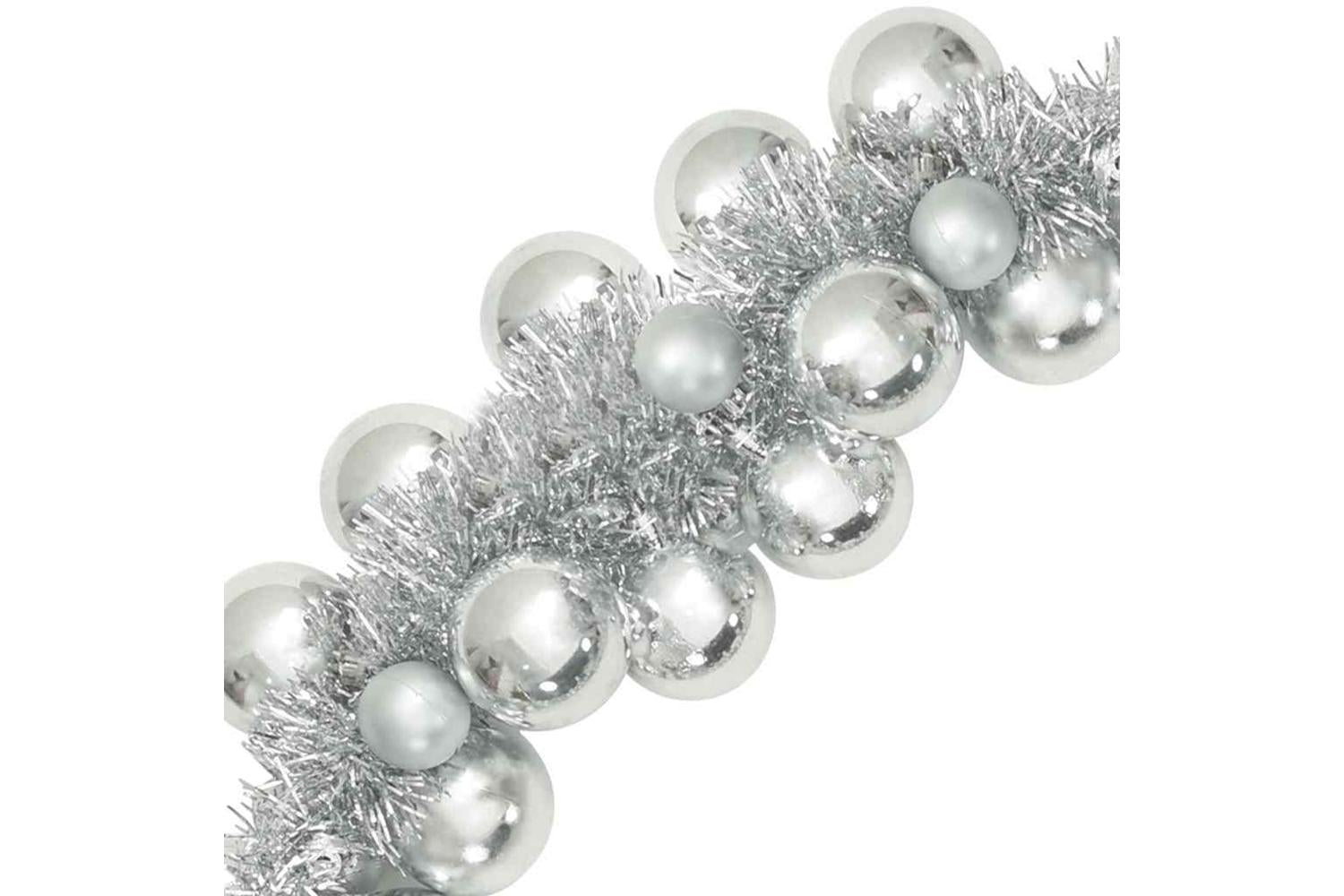 Vidaxl Christmas Ball Garland Silver 186 Cm Polystyrene-6