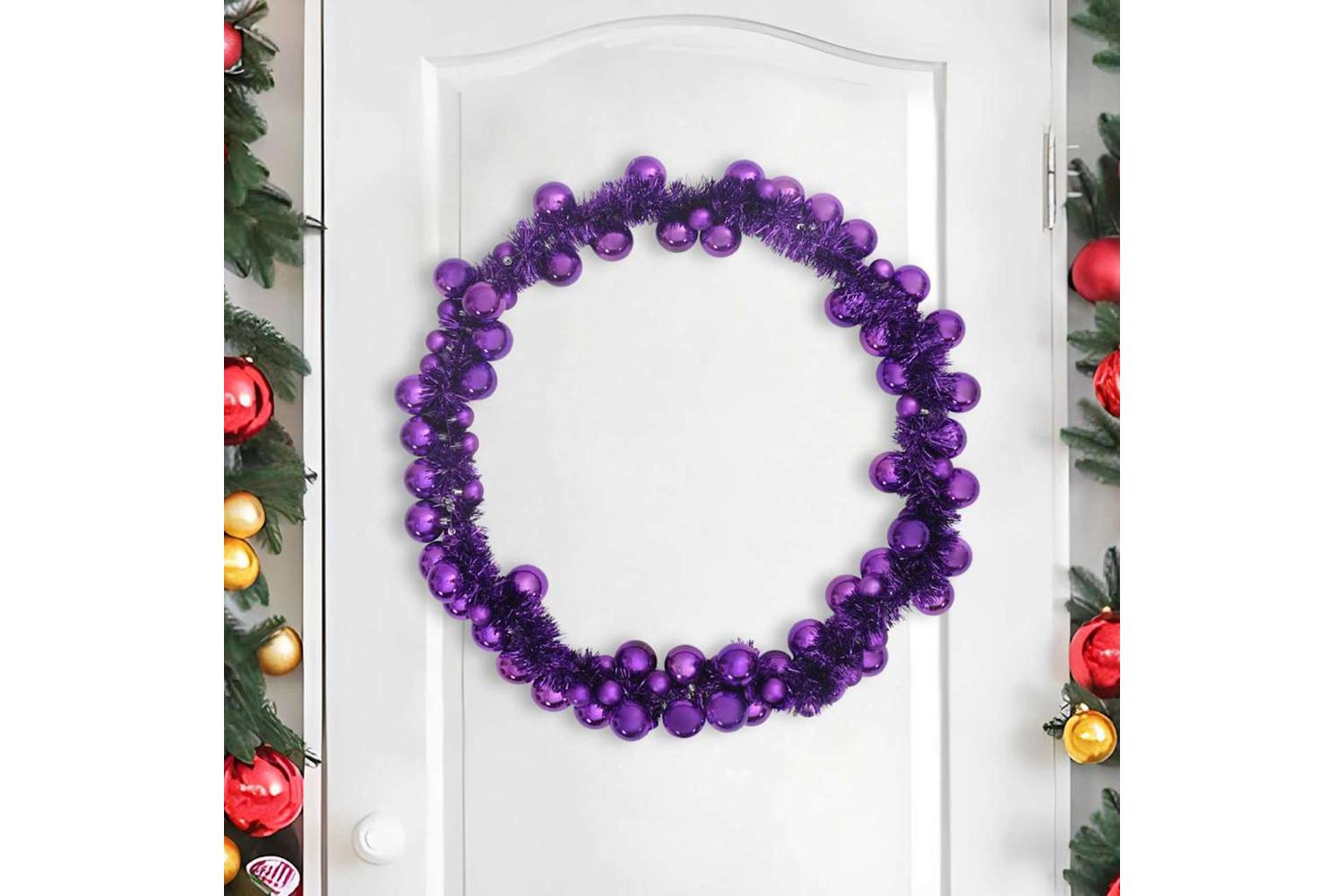 Vidaxl Christmas Ball Garland Lilac 186 Cm Polystyrene-3