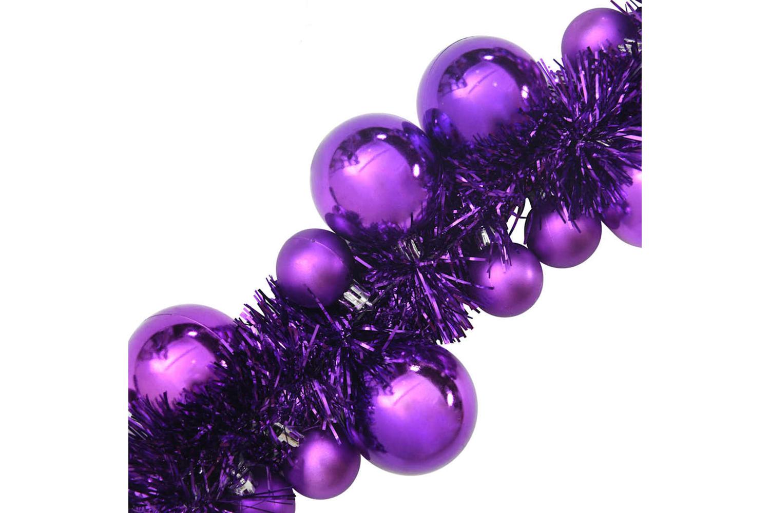 Vidaxl Christmas Ball Garland Lilac 186 Cm Polystyrene-6
