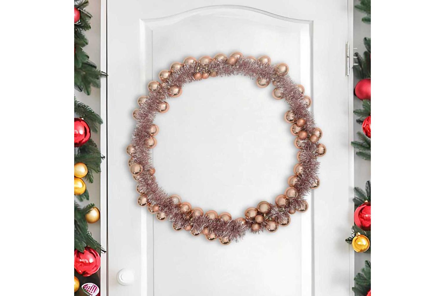 Vidaxl Christmas Ball Garland Rose Gold 186 Cm Polystyrene-3