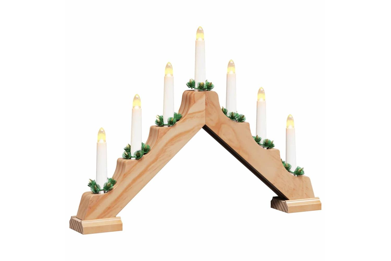 Vidaxl Christmas Candle Bridge Brown 395 X 5 X 29 Cm Solid Pine Wood-2