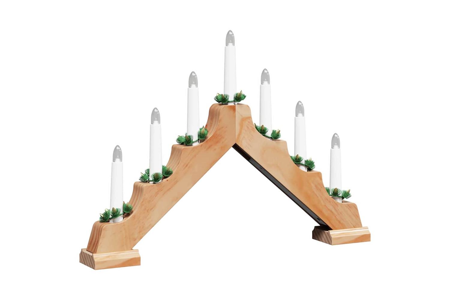 Vidaxl Christmas Candle Bridge Brown 395 X 5 X 29 Cm Solid Pine Wood-8