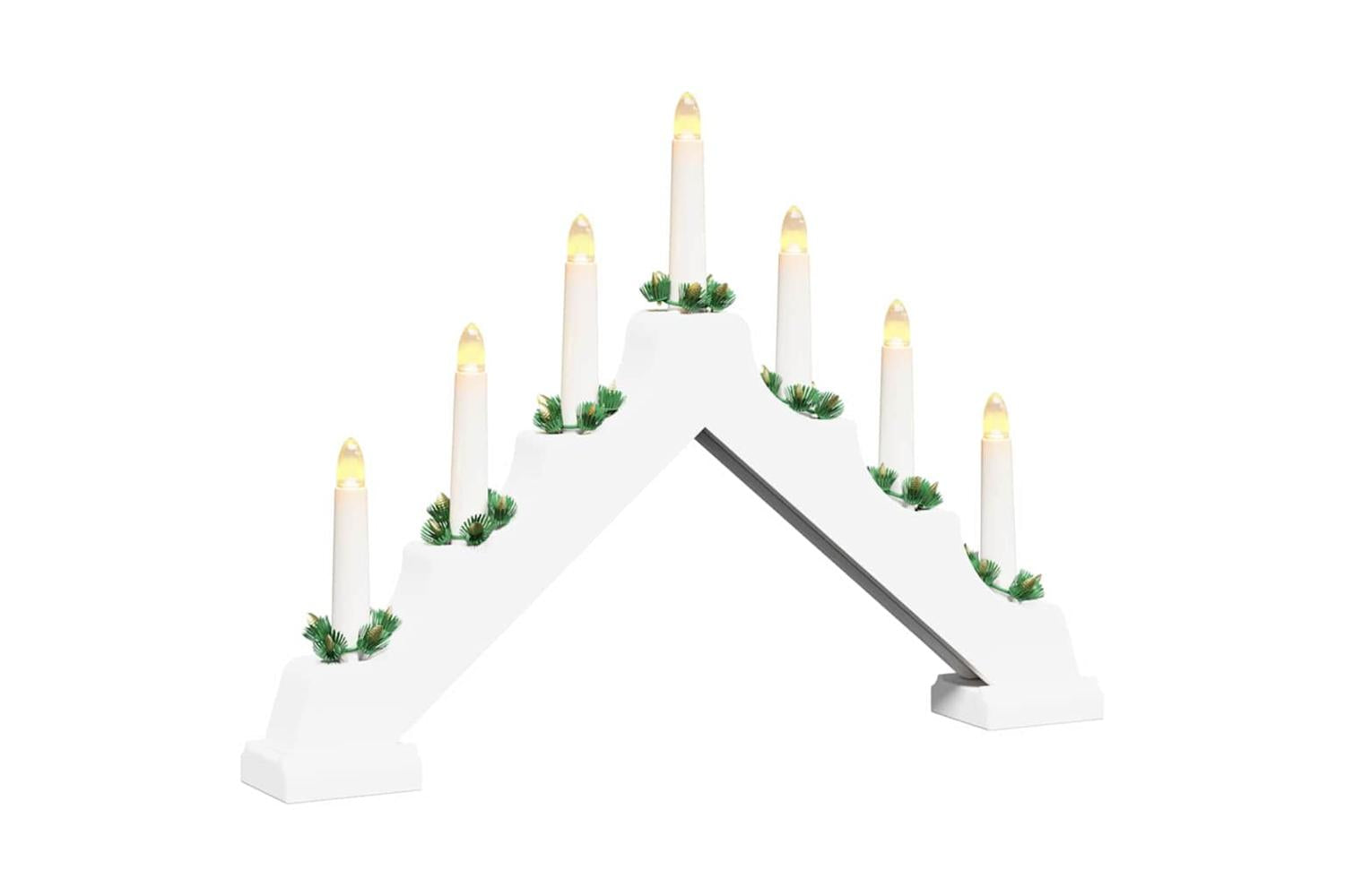 Vidaxl Christmas Candle Bridge White 395 X 5 X 29 Cm Solid Pine Wood-2