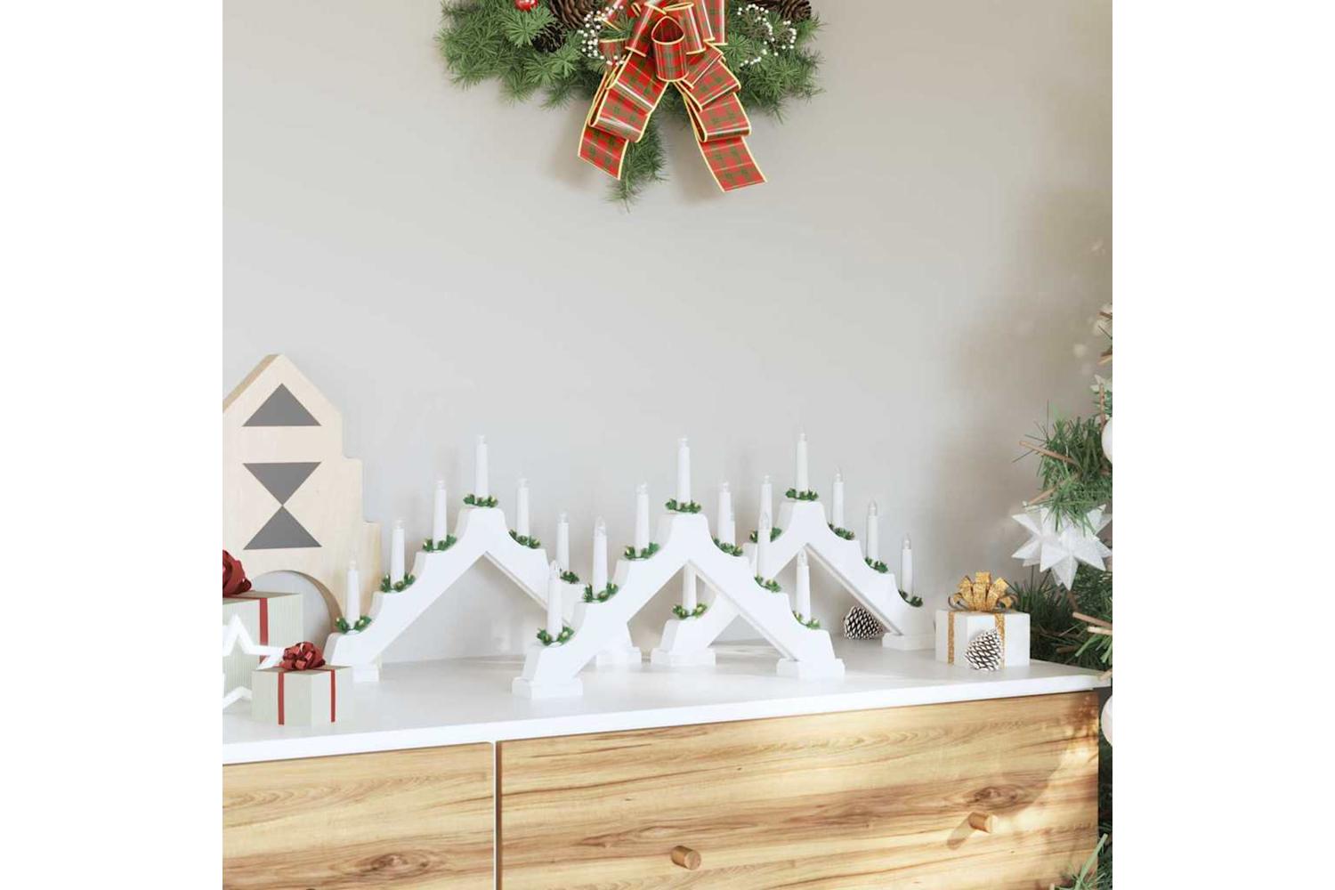 Vidaxl Christmas Candle Bridge 3 Pcs White 395 X 5 X 29 Cm-3