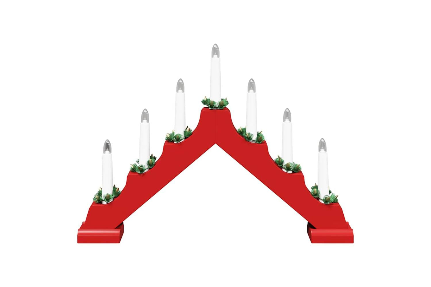 Vidaxl Christmas Candle Bridge With 7 Leds 3 Pcs Red 395 X 5 X 29 Cm-7