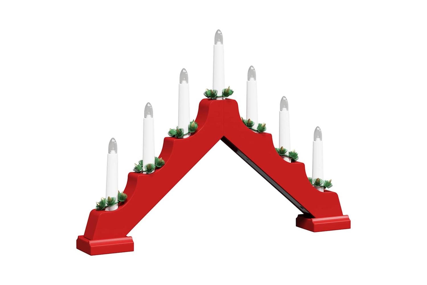 Vidaxl Christmas Candle Bridge With 7 Leds 3 Pcs Red 395 X 5 X 29 Cm-9