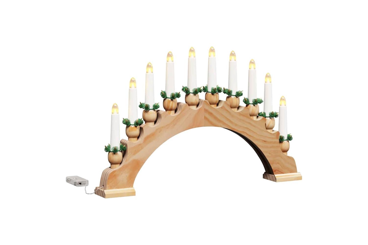 Vidaxl Christmas Candle Arch With 10 Led Candles Brown 47 X 5 X 29 Cm-2
