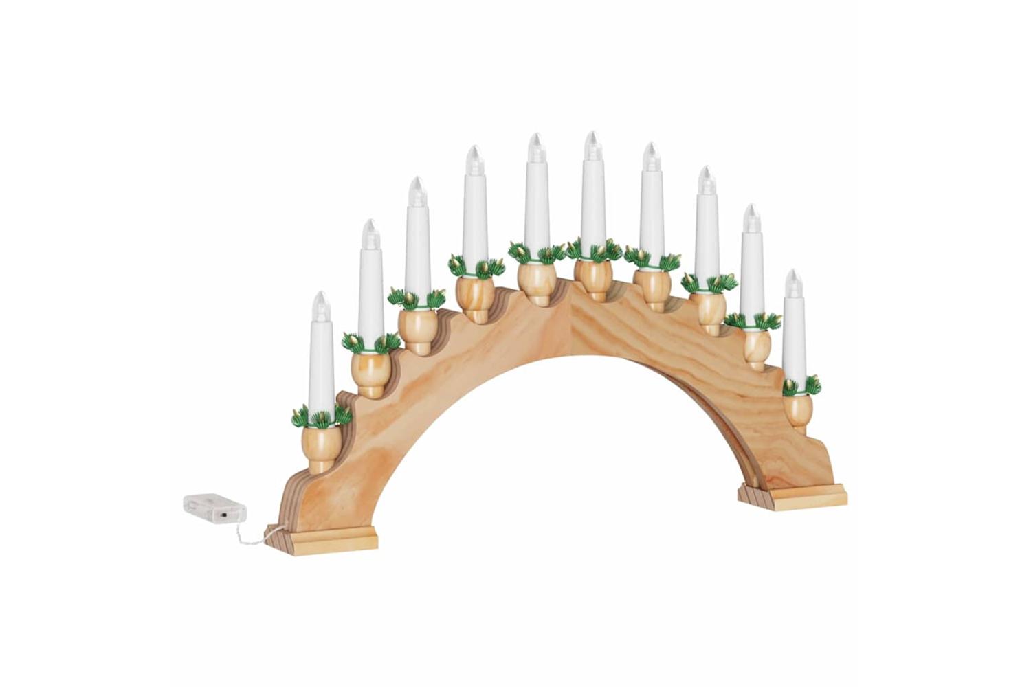 Vidaxl Christmas Candle Arch With 10 Led Candles Brown 47 X 5 X 29 Cm-4