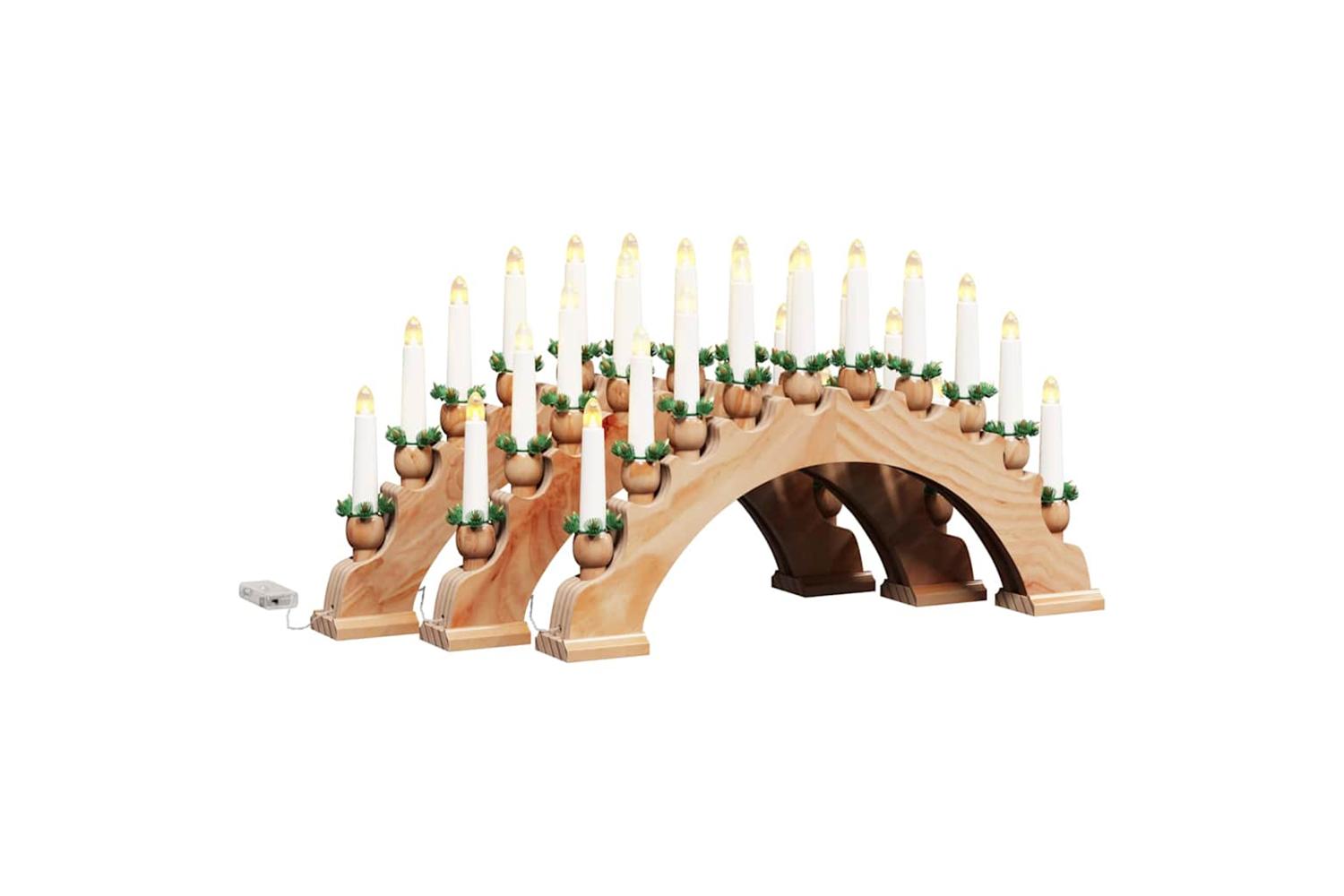 Vidaxl Christmas Candle Arch With 10 Led Candles 3 Pcs Brown-2