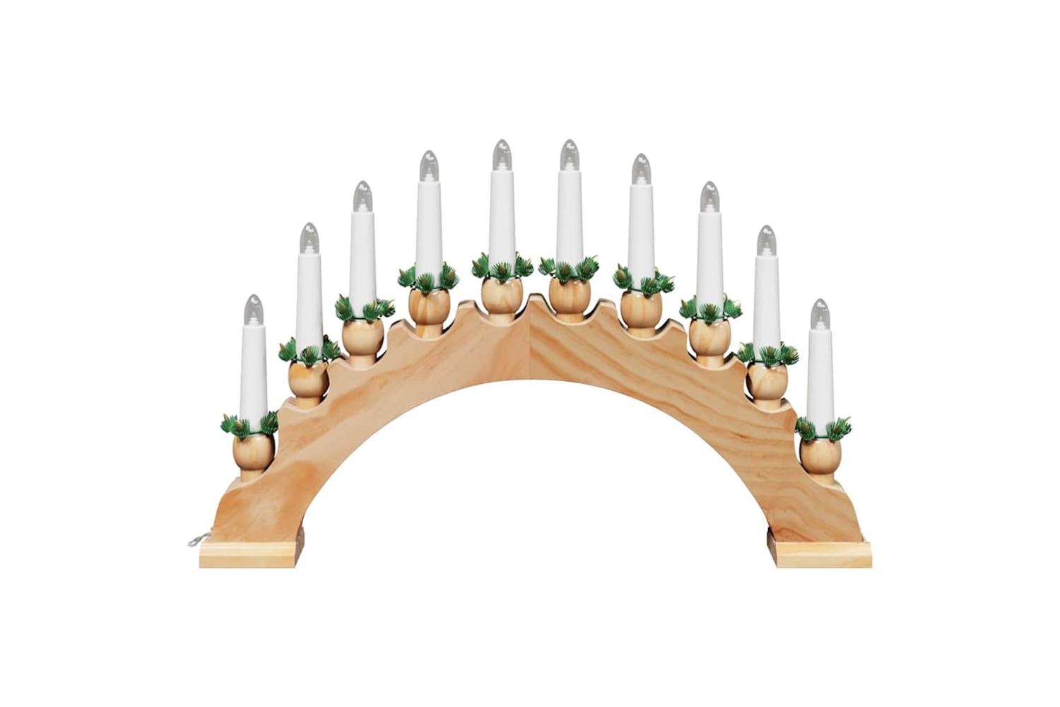 Vidaxl Christmas Candle Arch With 10 Led Candles 3 Pcs Brown-7