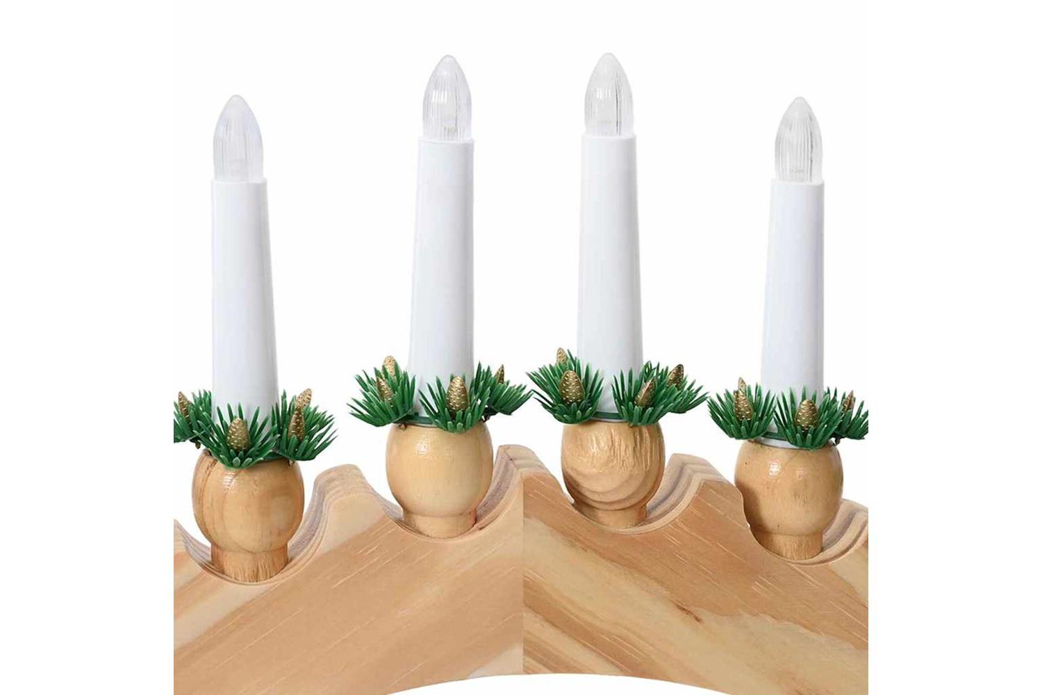 Vidaxl Christmas Candle Arch With 10 Led Candles 3 Pcs Brown-10