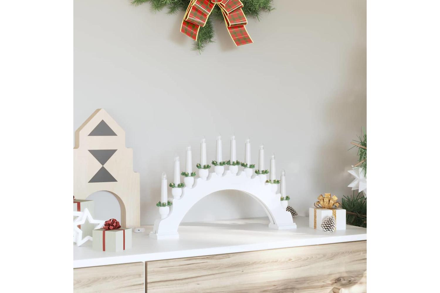Vidaxl Christmas Candle Arch With 10 Led Candles White 47 X 5 X 29 Cm-3