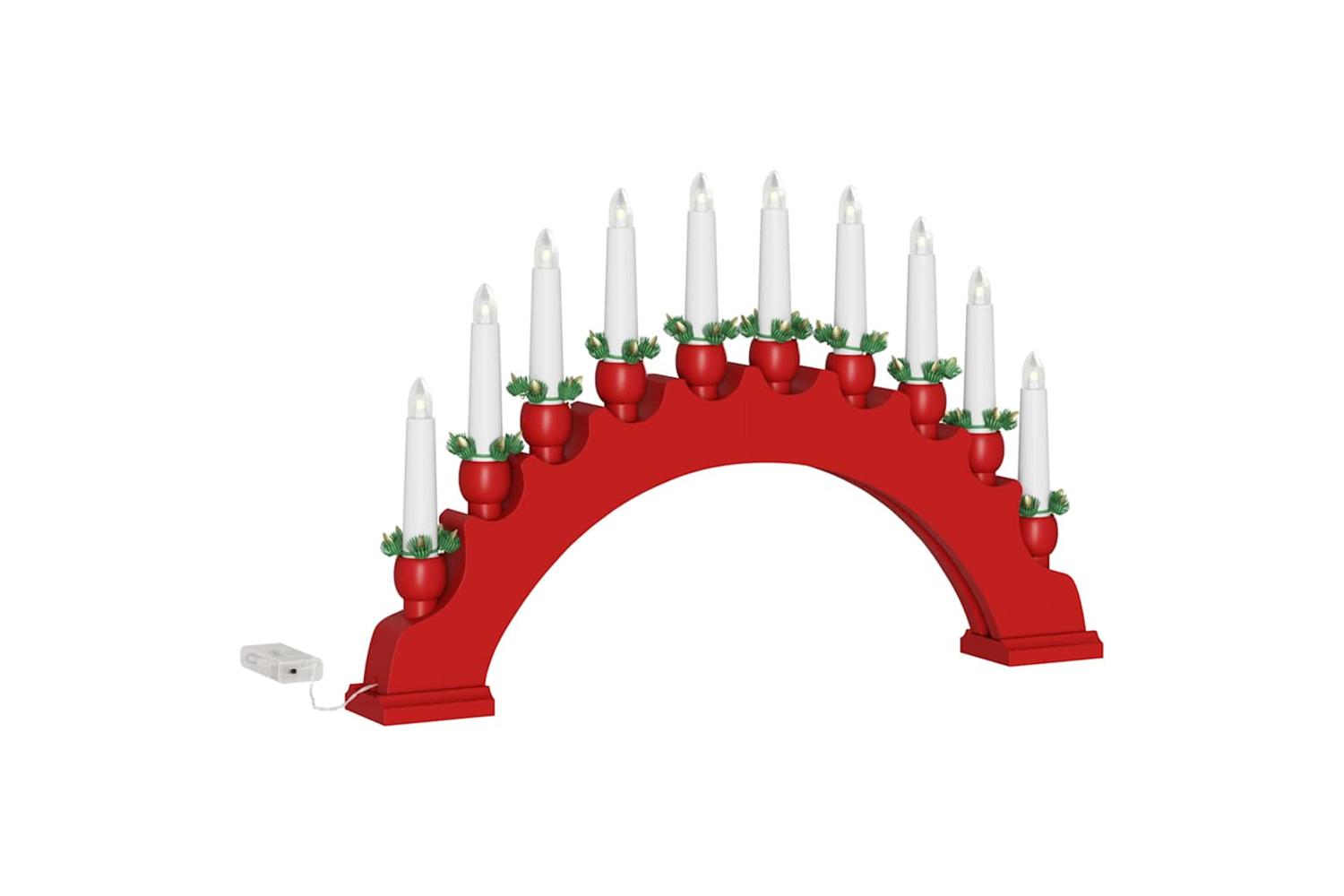 Vidaxl Christmas Candle Arch With 10 Led Candles Red 47 X 5 X 29 Cm-4