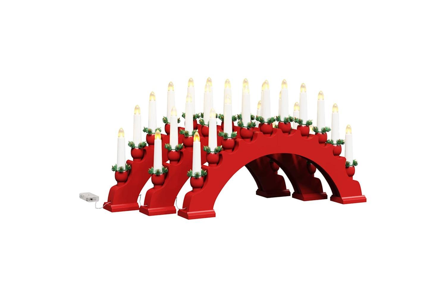 Vidaxl Christmas Candle Arch With 10 Led Candles 3 Pcs Red-2