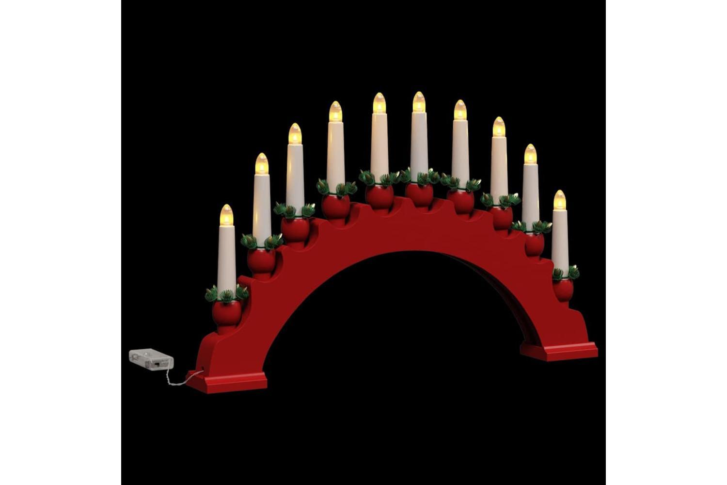 Vidaxl Christmas Candle Arch With 10 Led Candles 3 Pcs Red-5