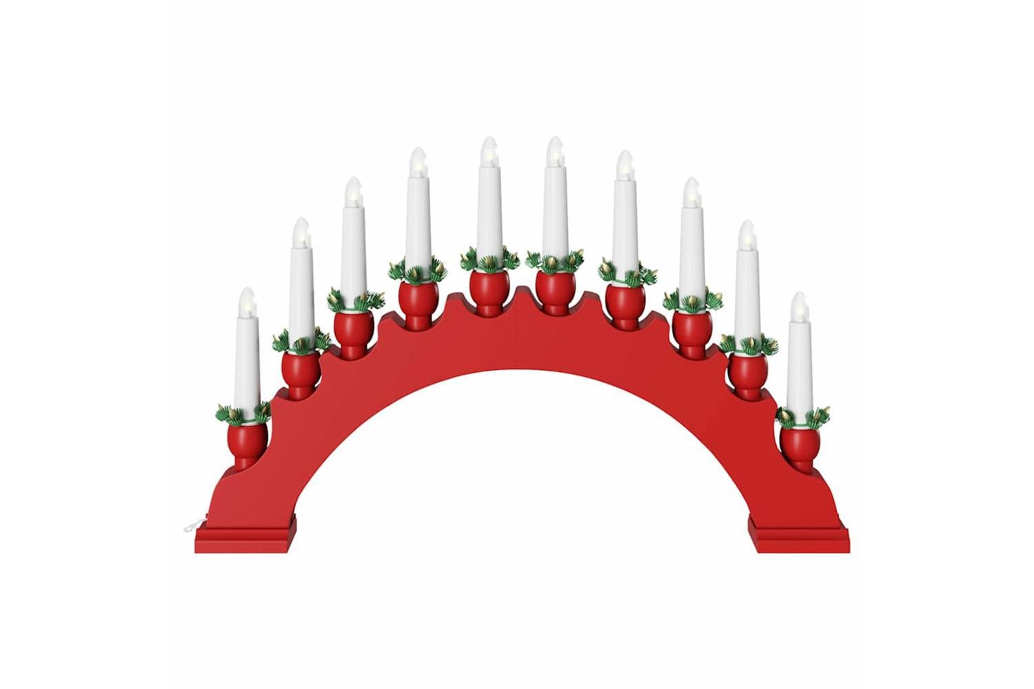 Vidaxl Christmas Candle Arch With 10 Led Candles 3 Pcs Red-7