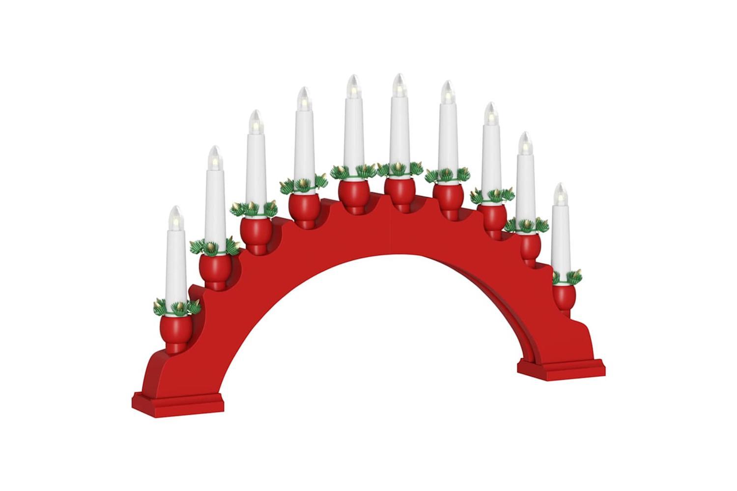 Vidaxl Christmas Candle Arch With 10 Led Candles 3 Pcs Red-9